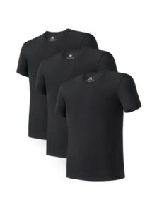 david archy men's soft cotton undershirts breathable comfy tees short sleeve t-shirts 3 pack (xl, black)