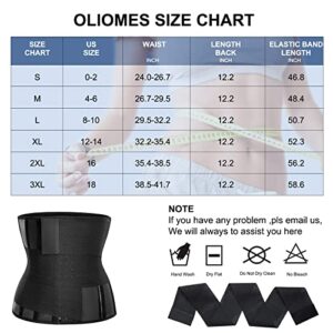 OLIOMES Women Waist Trainer Corset Sauna Trimmer Belt Slim Belly Band Tummy Wrap Sport Girdle Workout Cincher Body Shaper Black