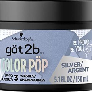 Got2b Color Pop Semi-Permanent Hair Color Mask, Silver, 5.1 oz