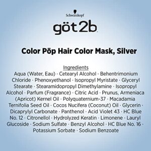 Got2b Color Pop Semi-Permanent Hair Color Mask, Silver, 5.1 oz