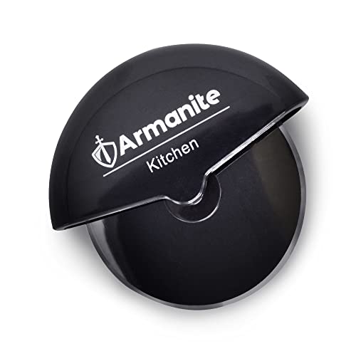 Armanite - Disc Easy-Clean Pizza Cutter, No Frills Pizza Slicer for Toast, Dough, and More, Compact and Convenient Pizza Wheel Made for Smooth Slicing, Black