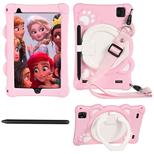 HeavenBird 10 Inch Kids Tablet, 10.1" Display, 6000mAh, Android 10.0 2GB & 32GB Storage, Parental Control Learning Tablet, Stylus & Earphone & Kid-Proof Case Included, Pink