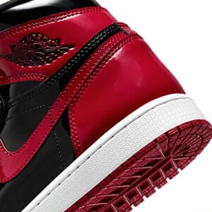 Jordan Men's 1 Retro High OG Patent Bred Black/Varsity Red-White (555088 063) - 9.5