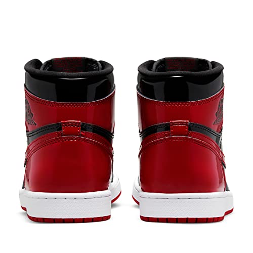 Jordan Men's 1 Retro High OG Patent Bred Black/Varsity Red-White (555088 063) - 9.5