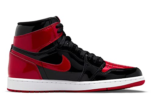 Jordan Men's 1 Retro High OG Patent Bred Black/Varsity Red-White (555088 063) - 9.5