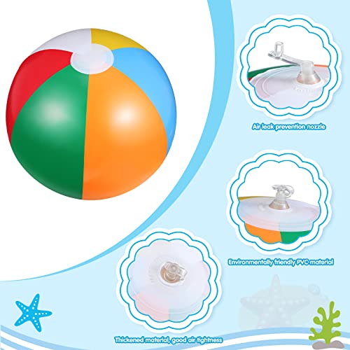 Beach Balls 3 Pcs 12 Inch Inflatable Ball Beach Ball Swimming Pool Ball Enjoyable Pool Float Balls for Outdoor Activity Birthday Summer Party Favors Water Toys (Classic Style)