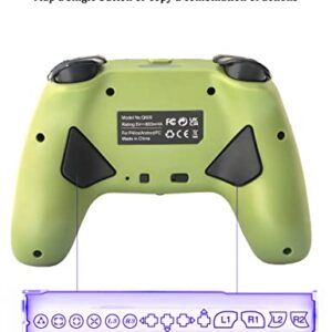 TJPD Wireless Game Controller with 2 Programmable Back Buttons, Compatible with PS4/PS3/iOS13.4+/PC/Android, Game Controller Remote with Turbo/Gyro/HD Dual Vibration/LED Indicator (Green Camouflage)