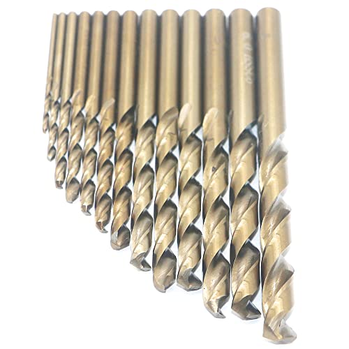 ANKEBO 13PCS Cobalt Drill Bit Set - Metric M35 Steel Extremely Heat Resistant Twist Bits with Straight Shank to Cut Through Hard Metals Such as Stainless & Cast Iron 5percent HSS-CO