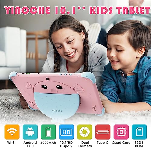 Kids Tablet 10.1 inch Toddler Tablet for Kids WiFi Kids Tablets Android with Dual Camera Android 11.0 2GB 32GB ROM 1280x800 HD IPS Touchscreen Parental Control YouTube Neflix (Pink)