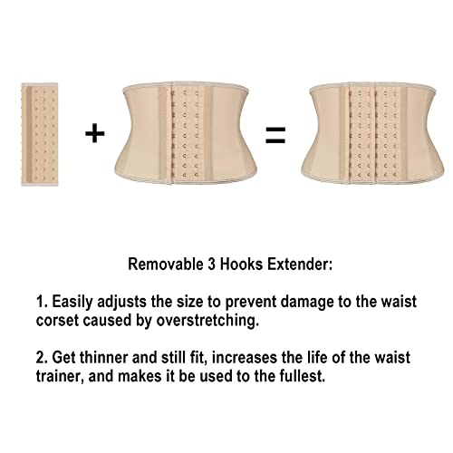 Atbuty Waist Trainer Hooks Extender for 7 Inches and 9 Inches Short Torso Waist Cincher Corset (Beige, 7 Inches)