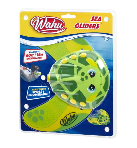 WAHU Sea Gliders Turtle - Underwater Pool Toy Glides Up to 60 Feet - Self-Propelled Jet with Adjustable Fins to Spiral and Boomerang