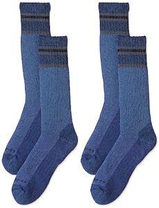 carhartt men's heavyweight synthetic-wool blend boot sock 2 pack, denim, large