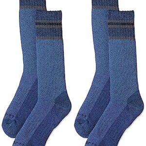 Carhartt Men's Heavyweight Synthetic-Wool Blend Boot Sock 2 Pack, Denim, Large