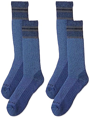 Carhartt Men's Heavyweight Synthetic-Wool Blend Boot Sock 2 Pack, Denim, Large