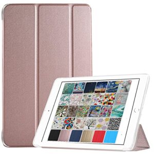 ipad mini 5 7.9 inch 2019 [ mini 5th gen ] a2133 a2124 a2126 a2125 smart trifold lightweight soft silicone transparent front & back cover - copper golden