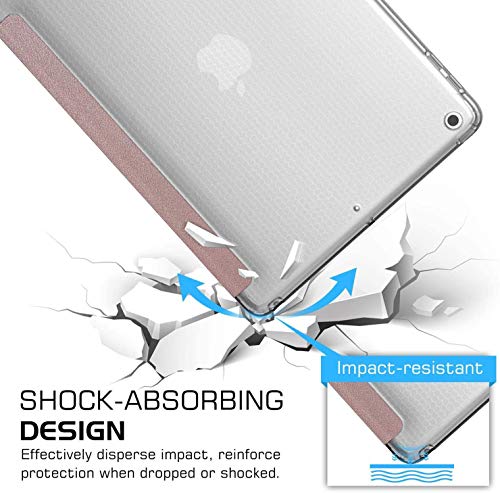 iPad Mini 5 7.9 Inch 2019 [ Mini 5th Gen ] A2133 A2124 A2126 A2125 Smart Trifold Lightweight Soft Silicone Transparent Front & Back Cover - Copper Golden