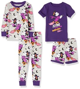 amazon essentials disney | marvel | star wars toddler girls' pajama set (previously spotted zebra), minnie/halloween, 4t