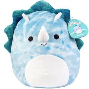 squishmallows 10" jerome the triceratops - officially licensed kellytoy plush - collectible soft & squishy dinosaur stuffed animal toy - add to your squad - gift for kids, girls & boys - 10 inch