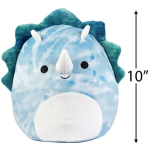 Squishmallows 10" Jerome The Triceratops - Officially Licensed Kellytoy Plush - Collectible Soft & Squishy Dinosaur Stuffed Animal Toy - Add to Your Squad - Gift for Kids, Girls & Boys - 10 Inch