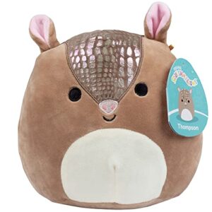 squishmallows 8" thompson the armadillo - official kellytoy plush - cute and soft armadillo stuffed animal toy - great gift for kids