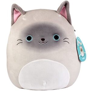 squishmallows 10" felton the siamese cat - officially licensed kellytoy plush - collectible soft & squishy kitty stuffed animal toy - add to your squad - gift for kids, girls & boys - 10 inch