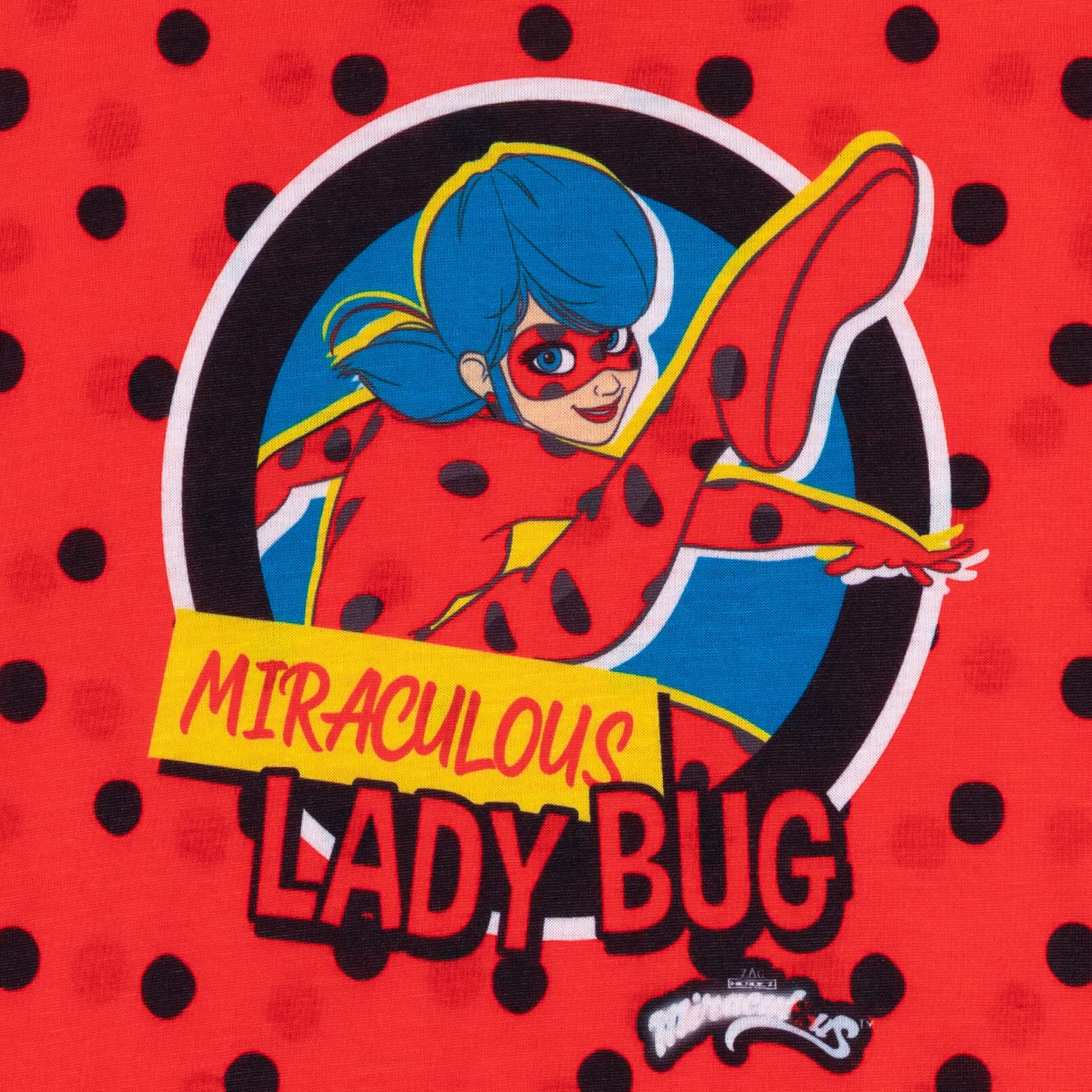 Miraculous Ladybug Little Girls 4 Piece Pajama Shirt And Pants Matching Doll Outfit 14-16 Red