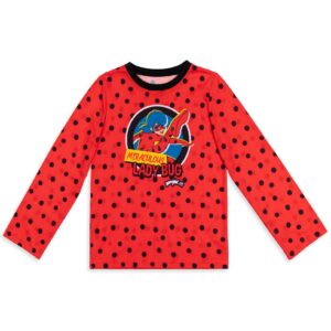 Miraculous Ladybug Little Girls 4 Piece Pajama Shirt And Pants Matching Doll Outfit 14-16 Red