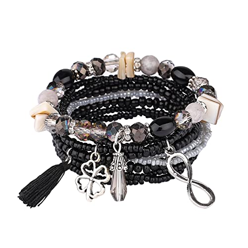 iYours 6 sets Bohemian Multilayer tassels bracelet Handmade Wrap Bracelets Bangle Jewelry Bracelets for Women (6PCS-C)