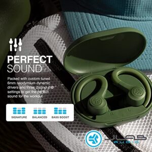 JLab Go Air Sport - Wireless Workout Earbuds Featuring C3 Clear Calling, Secure Earhook Sport Design, 32+ Hour Bluetooth Playtime, and 3 EQ Sound Settings (Green)