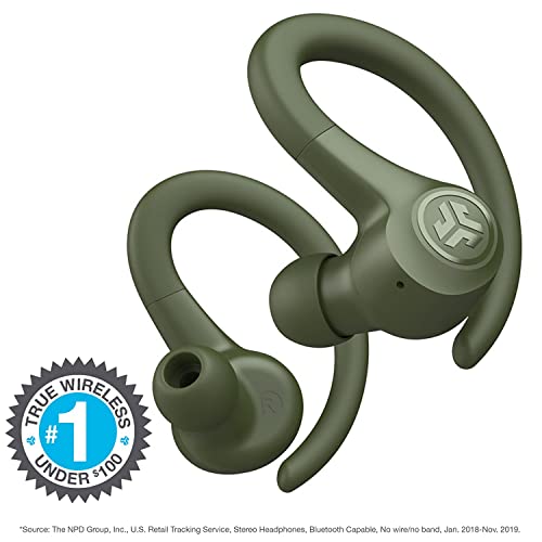 JLab Go Air Sport - Wireless Workout Earbuds Featuring C3 Clear Calling, Secure Earhook Sport Design, 32+ Hour Bluetooth Playtime, and 3 EQ Sound Settings (Green)