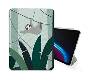 cute jungle sloth animal kawaii case compatible with ipad mini air pro 7.9 8.3 9.7 10.2 10.9 11 12.9 inch pattern cover new 2022 2021 trifold stand 3 4 5 6 7 8 9 generation (11" pro 1/2/3 gen)