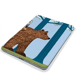 Cute Owl and Bear Painted case Compatible with iPad Mini Air Pro 7.9 8.3 9.7 10.2 10.9 11 12.9 inch Pattern Cover New 2022 2021 Trifold Stand 3 4 5 6 7 8 9 Generation (12.9 Pro 3/4/5 gen)