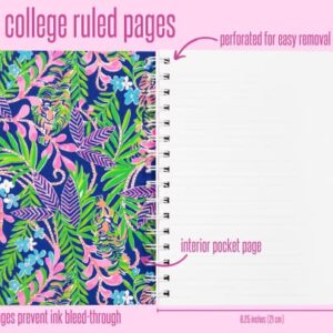 Lilly Pulitzer Hardcover Mini Spiral Notebook, 8.25" x 6.5" Small Journal with 160 College Ruled Pages, How You Like Me Prowl