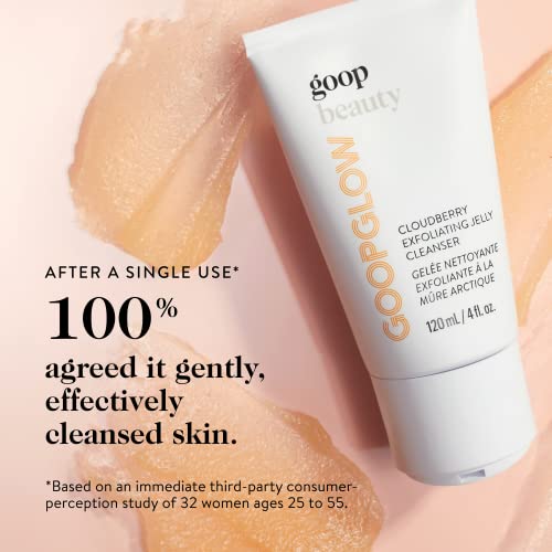 goop Beauty Exfoliating Jelly Cleanser | Face Wash to Clean, Smooth, & Brighten Skin | Squalane, Kakadu Plum, & Vitamin C Face Wash | 4 fl oz | Moisturizes & Smooths Skin | Paraben & Silicone Free