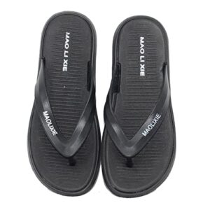 mao li xie men's beach flip flops comfort supple home casual thong sandals outdoor (11, black, numeric_11)
