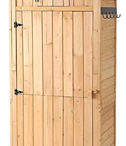 LVUYOYO Outdoor Storage Shed - Weather Resistant Outdoor Garden Storage Cabinet with Lockable Doors - Waterproof Tool Storage Organizer for Patio, Garden, Backyard, Lawn