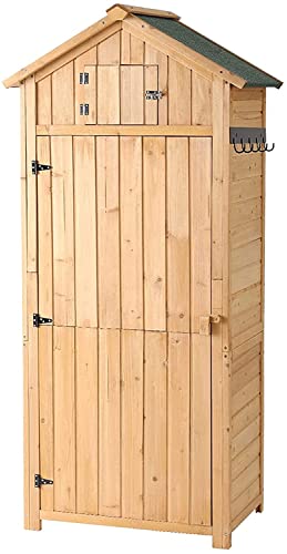 LVUYOYO Outdoor Storage Shed - Weather Resistant Outdoor Garden Storage Cabinet with Lockable Doors - Waterproof Tool Storage Organizer for Patio, Garden, Backyard, Lawn