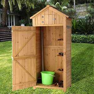 lvuyoyo outdoor storage shed - weather resistant outdoor garden storage cabinet with lockable doors - waterproof tool storage organizer for patio, garden, backyard, lawn