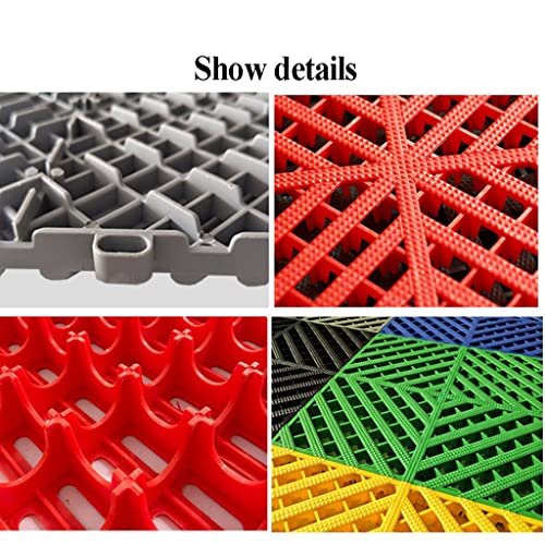 BBGS 40x40x4cm Spliced Plastic Drainage Grille, 10pcs Outdoor Plastic Entrance Mats Door Flooring Mat for Car Wash 4S Shop Washing Machine Mat (Color : Yellow)