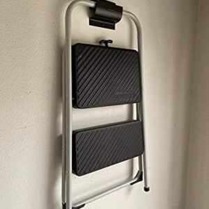 Tetra-Teknica GMH-01-2P 4-in Steel Wall Mount Ladder and Wheelbarrow Hanger, Matte Black, Pack of 2