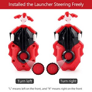 Konikiwa Bey Battling String Launcher, Infinite Achilles Top Burst Launcher Set, DB Launcher Left and Right Spin Launcher Compatible with All Bey Burst Series - Red