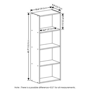 Furinno Luder Bookcase / Book / Storage, 4-Tier, Green/White