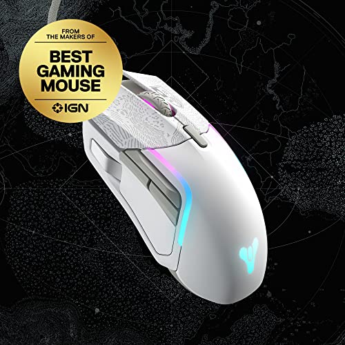SteelSeries Rival 5 Gaming Mouse with PrismSync RGB Lighting and 9 Programmable Buttons – FPS, MOBA, MMO, Battle Royale – 18,000 CPI TrueMove Air Optical Sensor – Destiny 2 Limited Edition Design