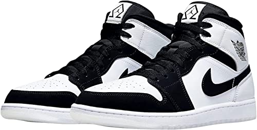 Nike Men's Air Jordan 1 Mid Shoes, White/Black-multi Color, 10