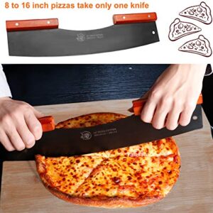 AILUROPODA Pizza Cutter Rocker with Protective Cover, Upgraded 16" Large Pizza Rocker Cutter Sharp Pizza Slicer