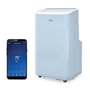 commercial cool ccp6jb, dehumidifier & fan, 9,000 bedroom ac unit with 2 remote controls & covers up to 400 sq. ft, alexa & wifi enabled, smart portable-air-conditioners, 9000 btu, blue