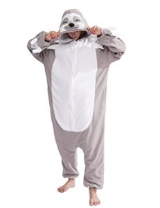 adult sloth onesie pajamas cosplay animal homewear sleepwear jumpsuit costume for women men