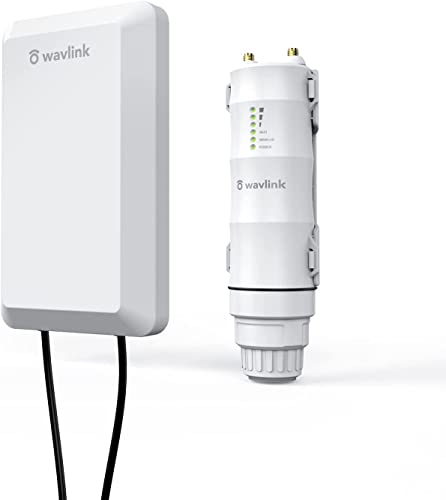 WAVLINK Outdoor Weatherproof WiFi Range Extender,N300 Long Range Wireless WiFi AP/Router/Repeater/WISP Mode with POE,Internet Signal Booster Amplifier, Point to Point WiFi Bridge for Home