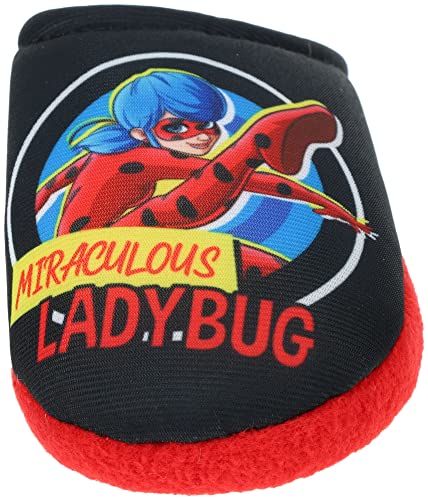 Miraculous Ladybug Girls' Pajama Set 2-Piece Jersey PJs with Cozeez Slippers, Red, Girls' Size 6/6X