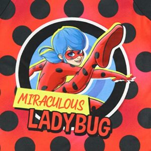Miraculous Ladybug Girls' Pajama Set 2-Piece Jersey PJs with Cozeez Slippers, Red, Girls' Size 6/6X